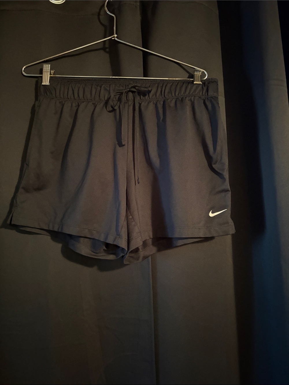 Nike Women's Black Athletic Shorts with Elastic Waist and Swoosh